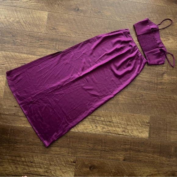 Purple Two-Piece Maxi Dress Skirt Set - Picture 4 of 5